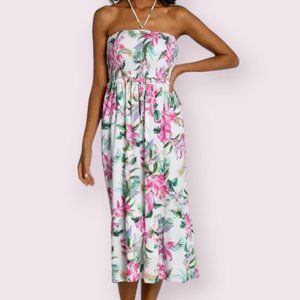 NWT La Blanca Mystic Smocked Strapless Cover-Up Dress